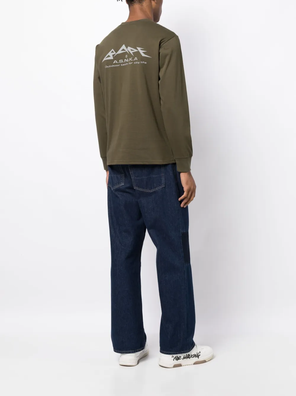 A BATHING APE® logo-print cotton sweatshirt - Groen