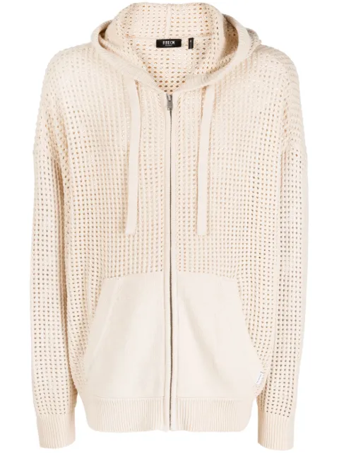 FIVE CM open-knit drawstring hoodie 
