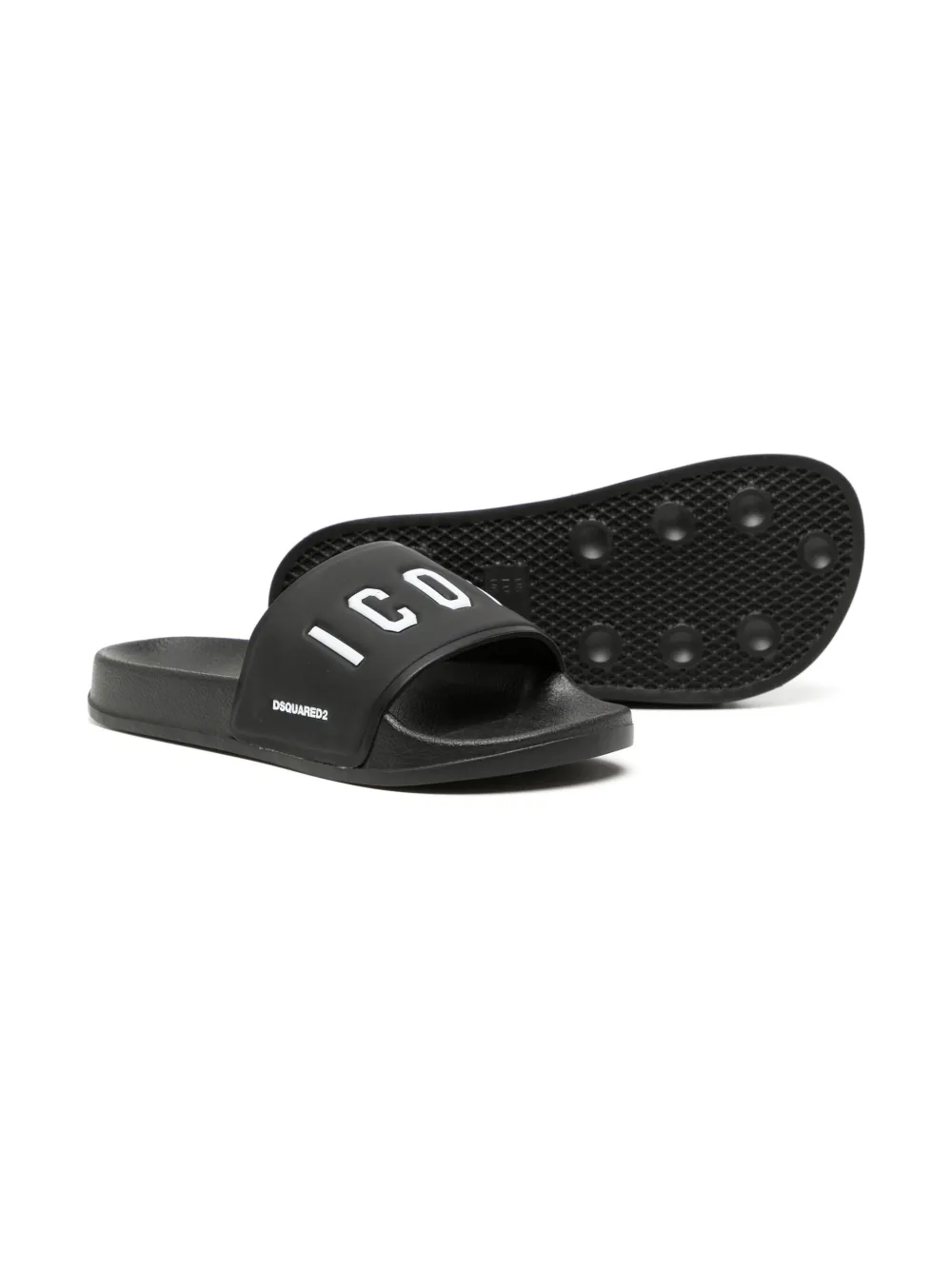 Dsquared2 Kids Icon slip-on badslippers - Zwart