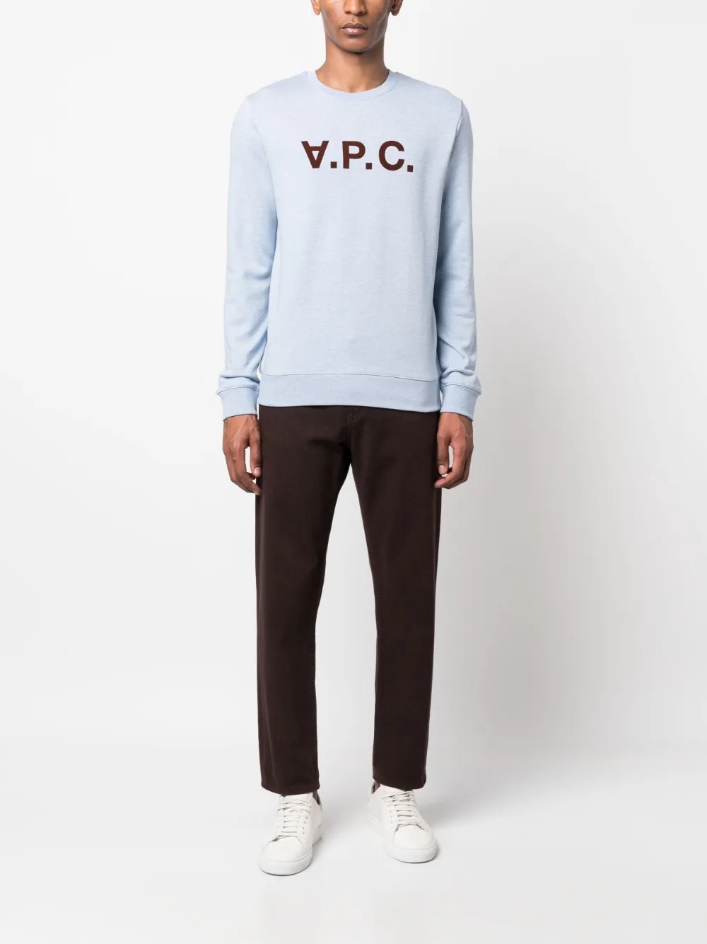 A.P.C. V.P.C. flocked-logo sweatshirt - Blauw