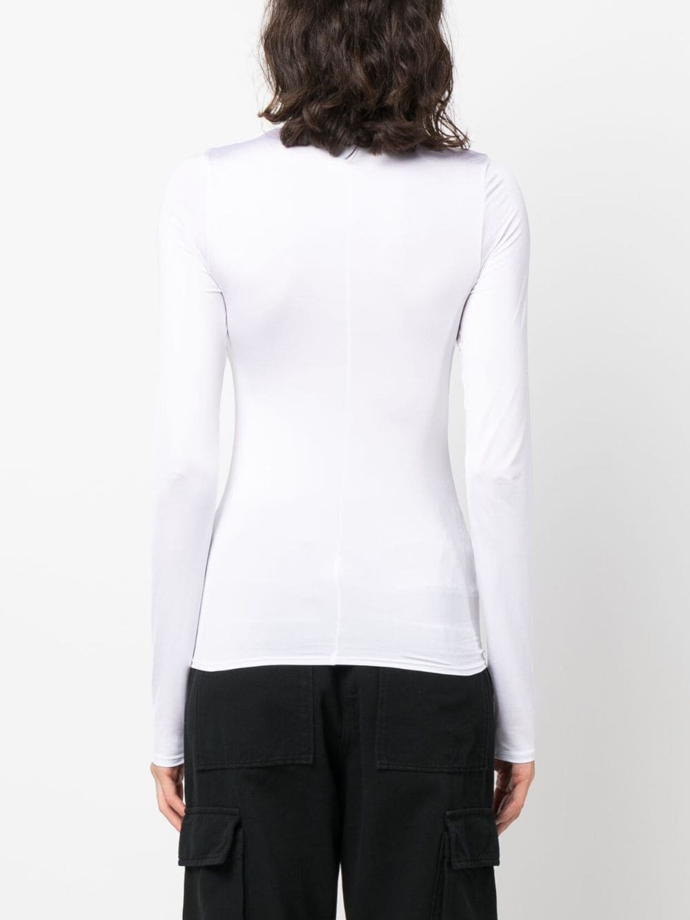 Shop Forte Forte Roll-neck Stretch-jersey Blouse In White