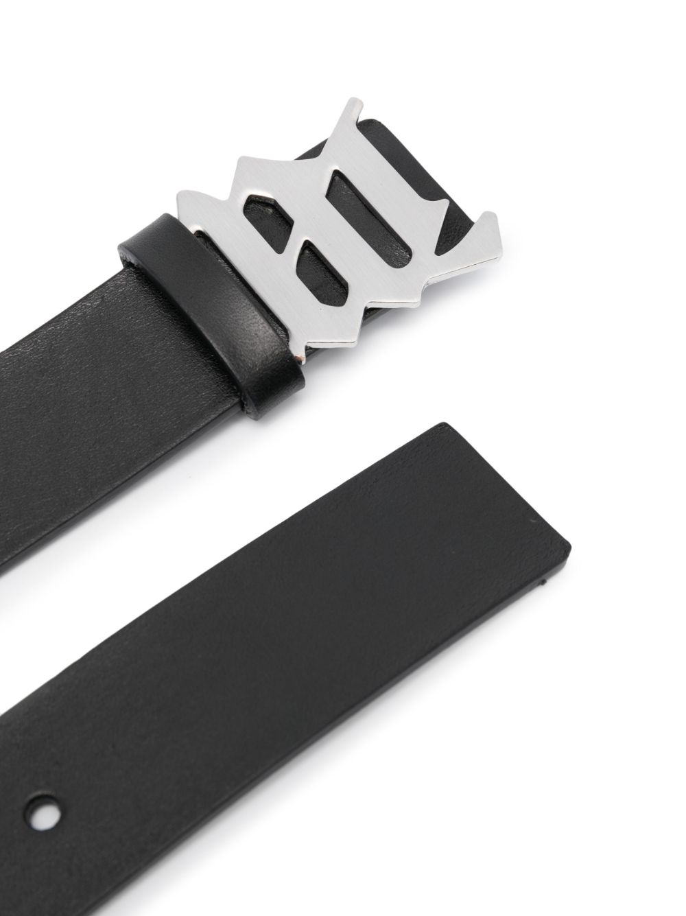 MISBHV logo-buckle leather belt - Zwart