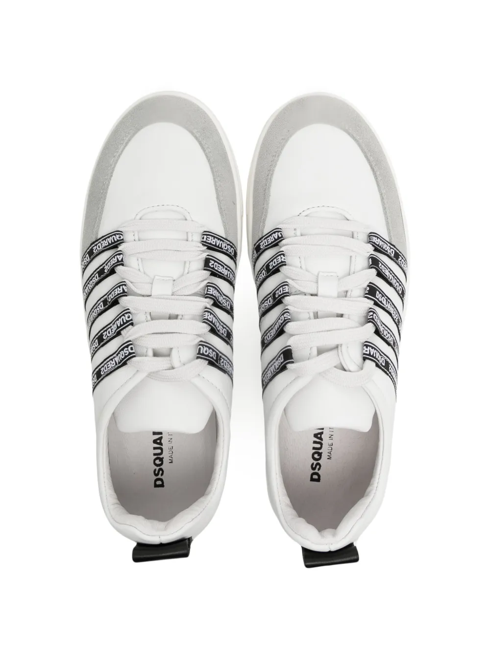  Dsquared2 Kids Logo-print Leather Sneakers - White 