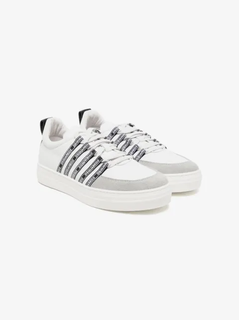 DSQUARED2 KIDS logo-print leather sneakers