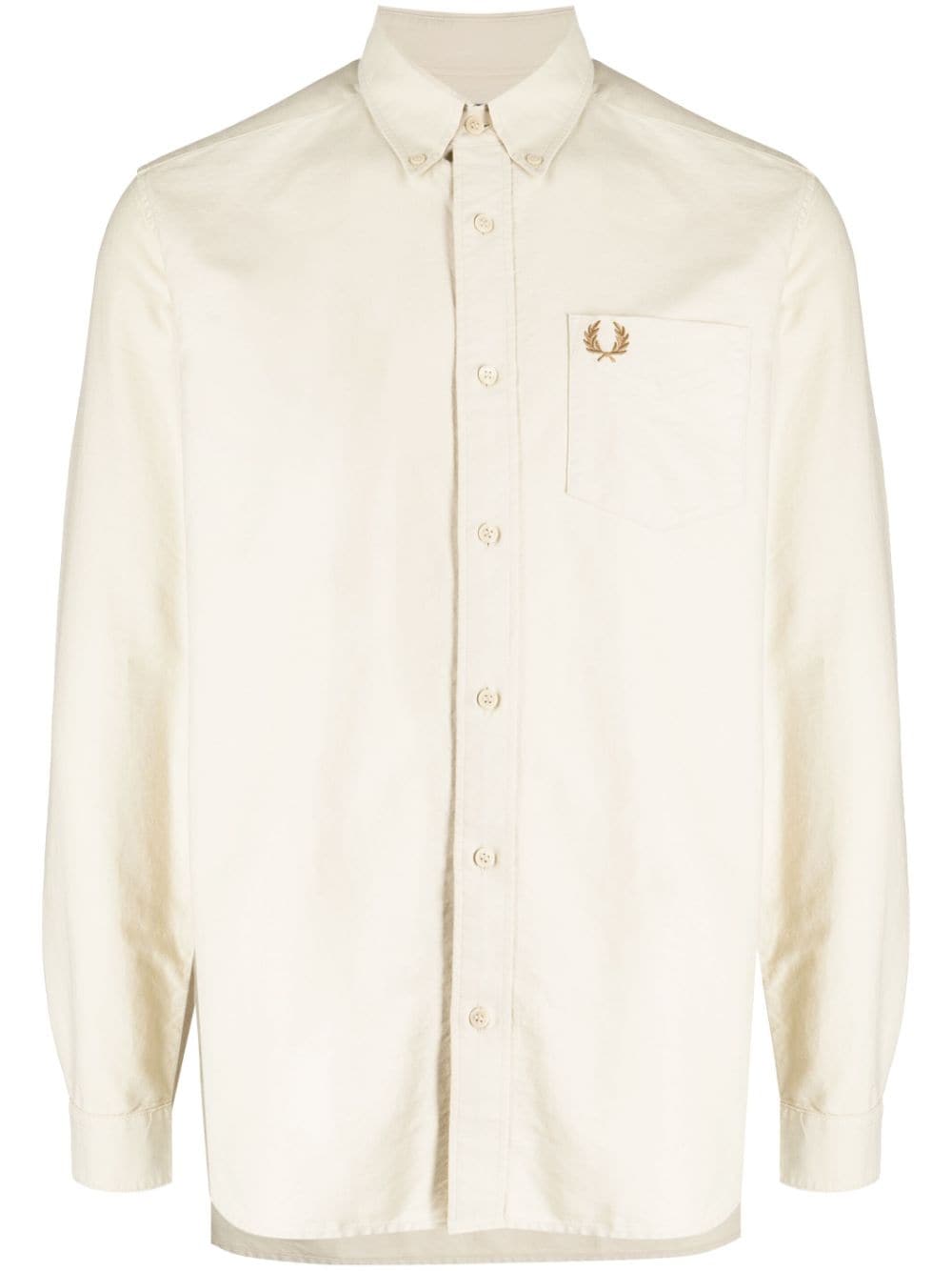 Image 1 of Fred Perry Oxford logo-embroidered cotton shirt