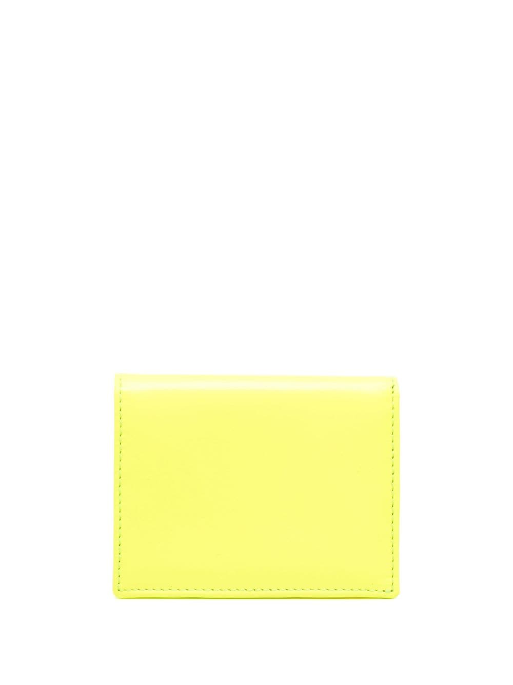 Shop Comme Des Garçons Colour-block Leather Bi-fold Wallet In Yellow