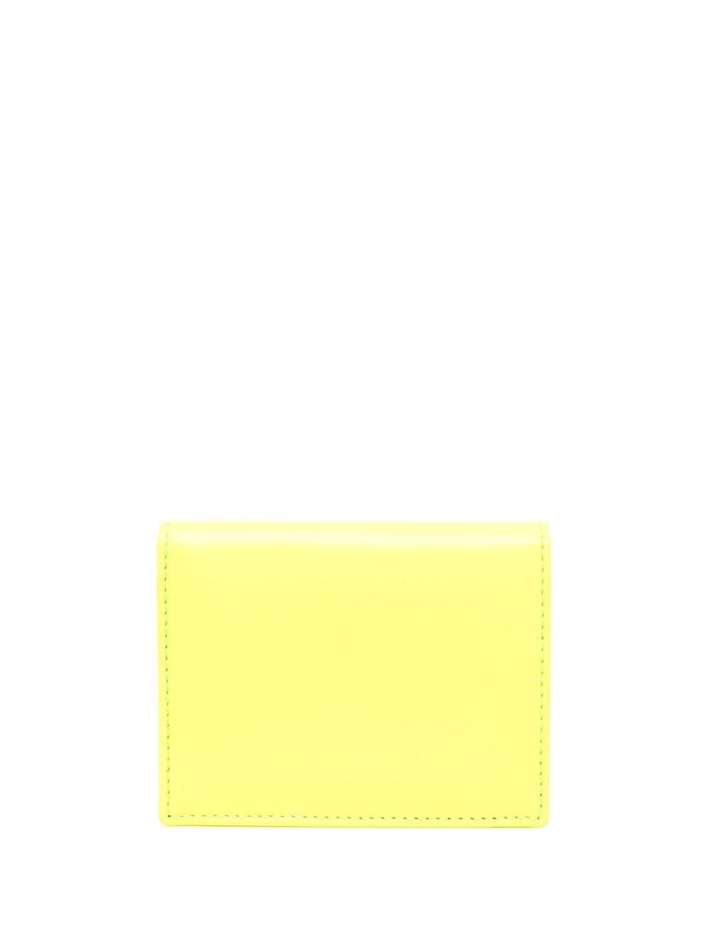 Comme Des Garçons Colour-block Leather Bi-fold Wallet In Yellow