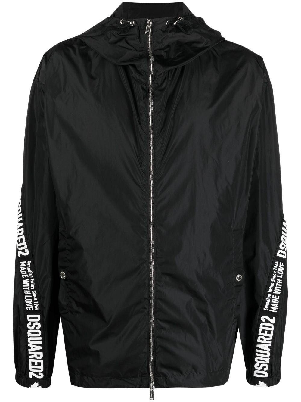 Dsquared2 logo-tape detail windbreaker jacket - Black