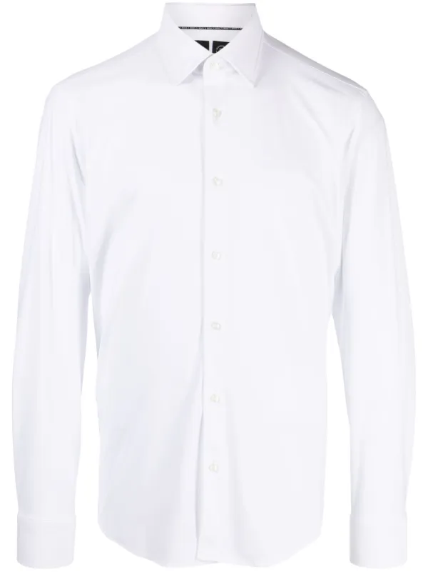 hugo boss white long sleeve shirt