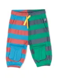 Stella McCartney Kids striped drawstring cotton track pants - Green