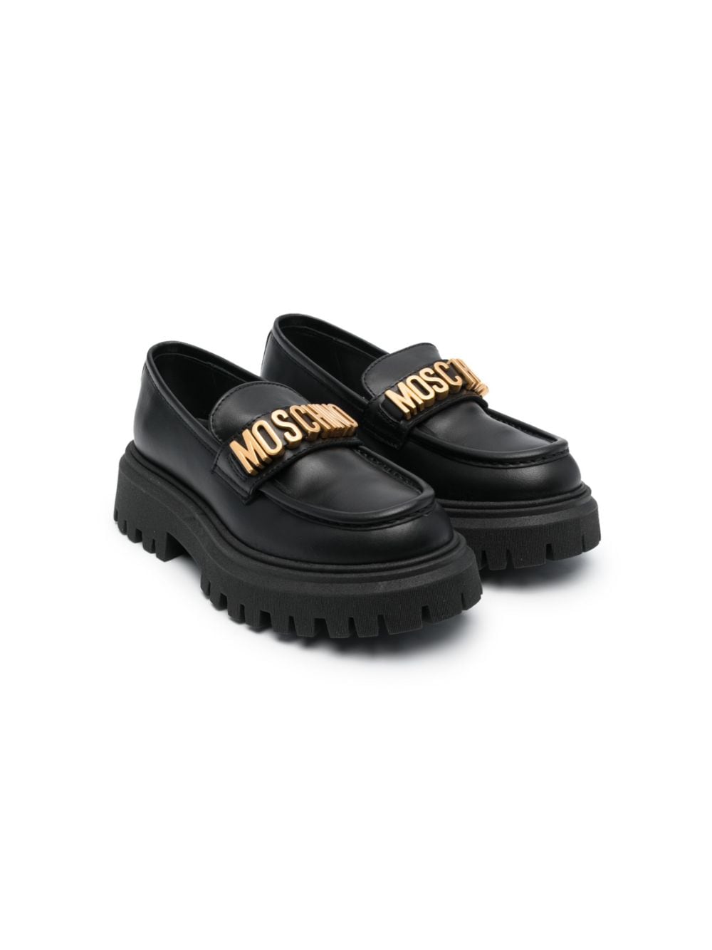 MOSCHINO LOGO-PLAQUE CHUNKY LOAFERS