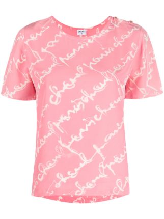 CHANEL Pre-Owned 1990s ロゴ シルクTシャツ - Farfetch