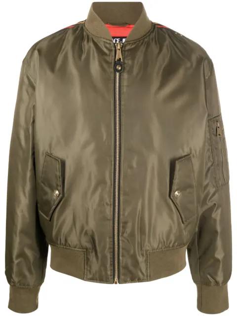 Versace Jeans Couture chamarra bomber con cierre y logo estampado