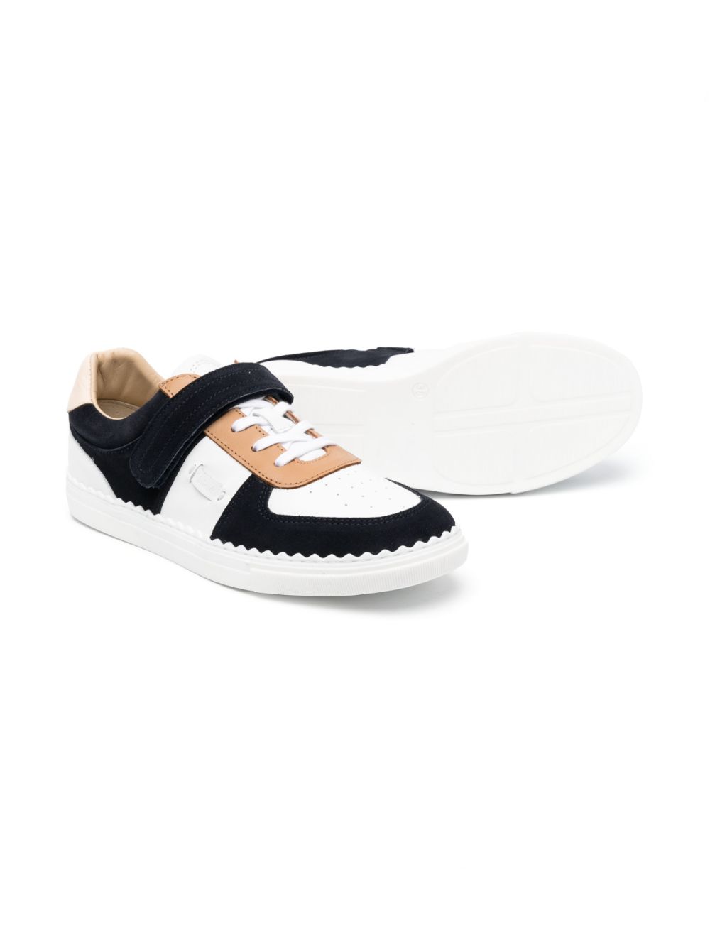 Chloé Kids panelled low-top sneakers - Blauw