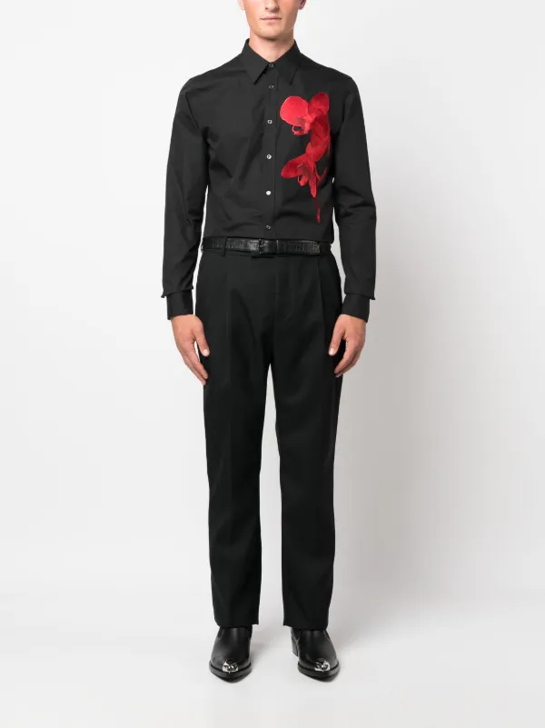 alexander mcqueen ストレートレッグパンツ Alexander McQueen ストレートパンツ | ブラック | FARFETCH JP