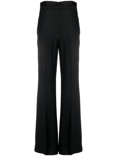 satin-finish wide-leg trousers