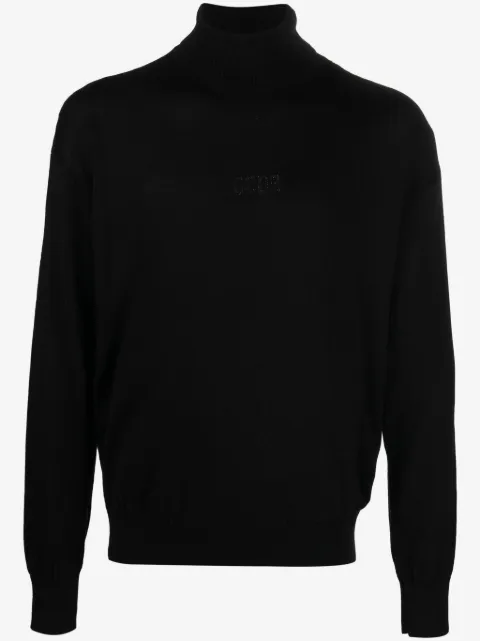 GCDS logo-embroidered roll-neck jumper