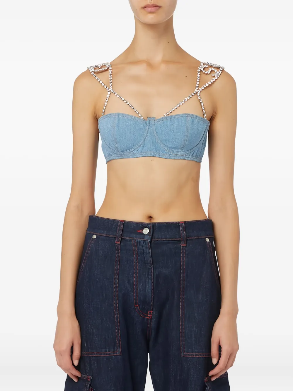 GCDS bling denim top | Blue | Image 1