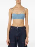 GCDS bling denim top - Blue
