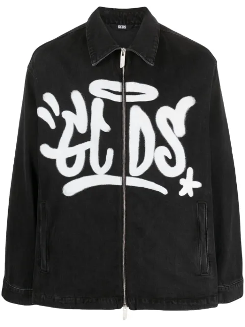 Gcds grafitti-print cotton denim jacket