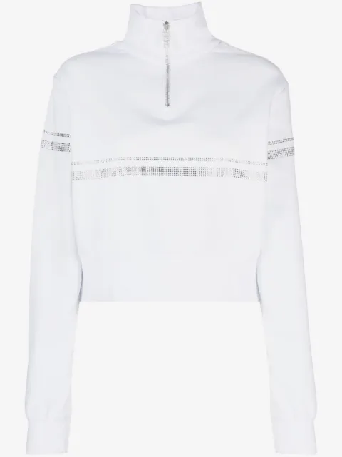 GCDS sudadera con detalles de cristal y logo estampado