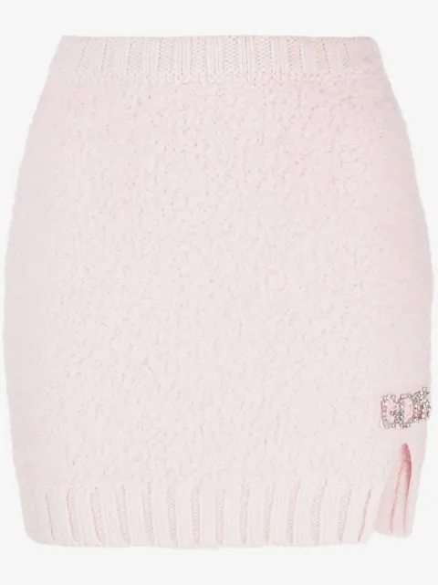 GCDS Hairy logo-plaque miniskirt