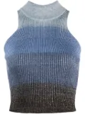 GCDS degradé ribbed-knit cropped top - Blue