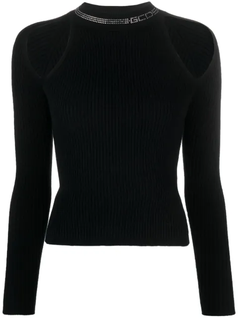 GCDS Bling rhinestone-embellished knitted top