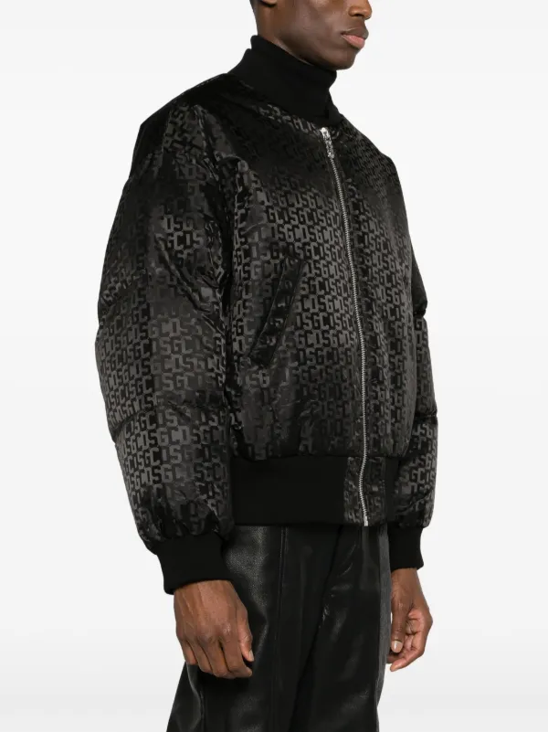 Gcds Monogram-Pattern Zip-Up Bomber Jacket