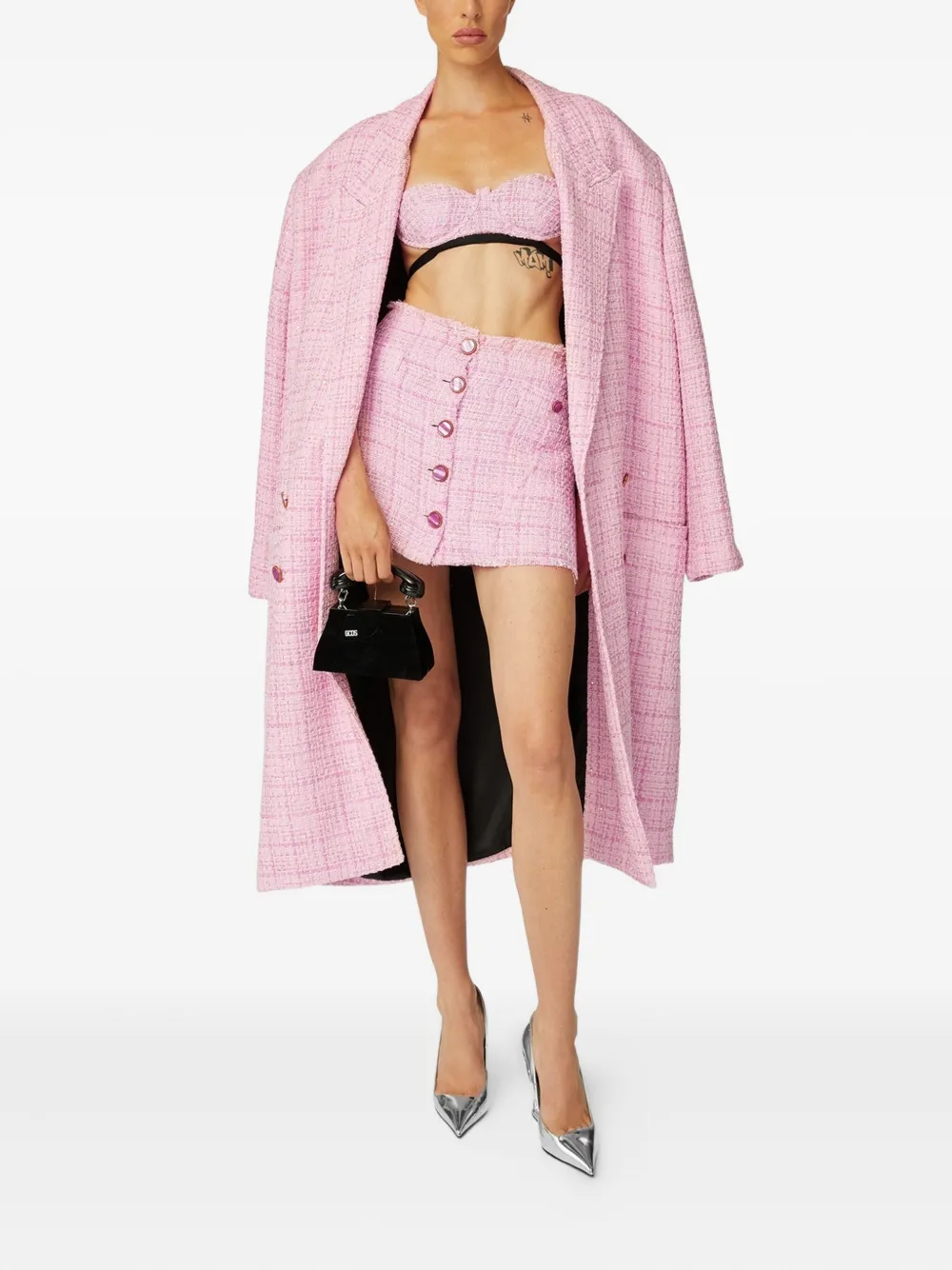 GCDS Tweed jas Roze