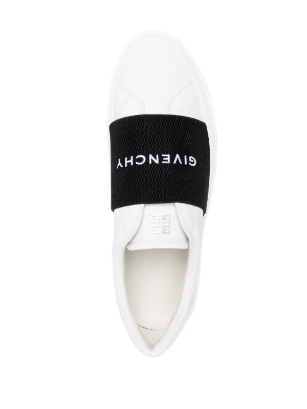 White and black slip ons hotsell