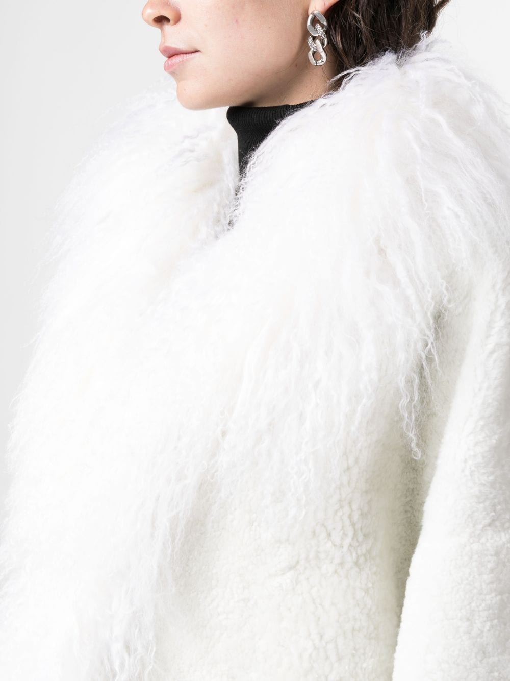 Shop Simonetta Ravizza Santiago Shearling Coat In White