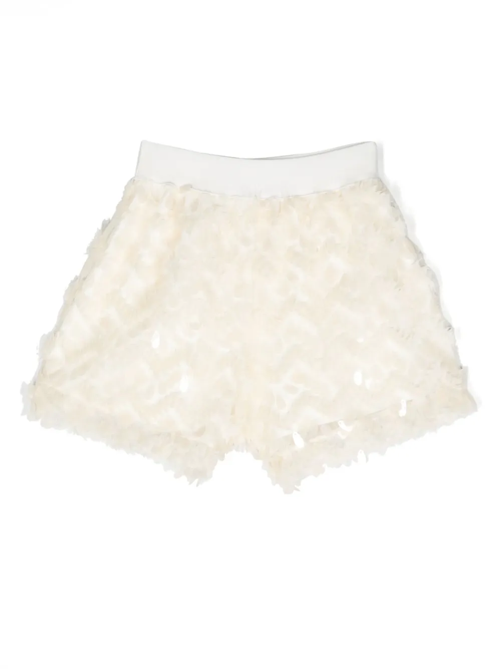 Miss Blumarine logo-embroidered shorts - Beige