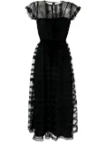 RED Valentino ruffle-detail point-d'esprit midi dress - Black