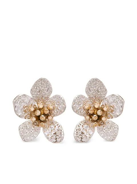 Oscar de la Renta Hammered Flower earrings