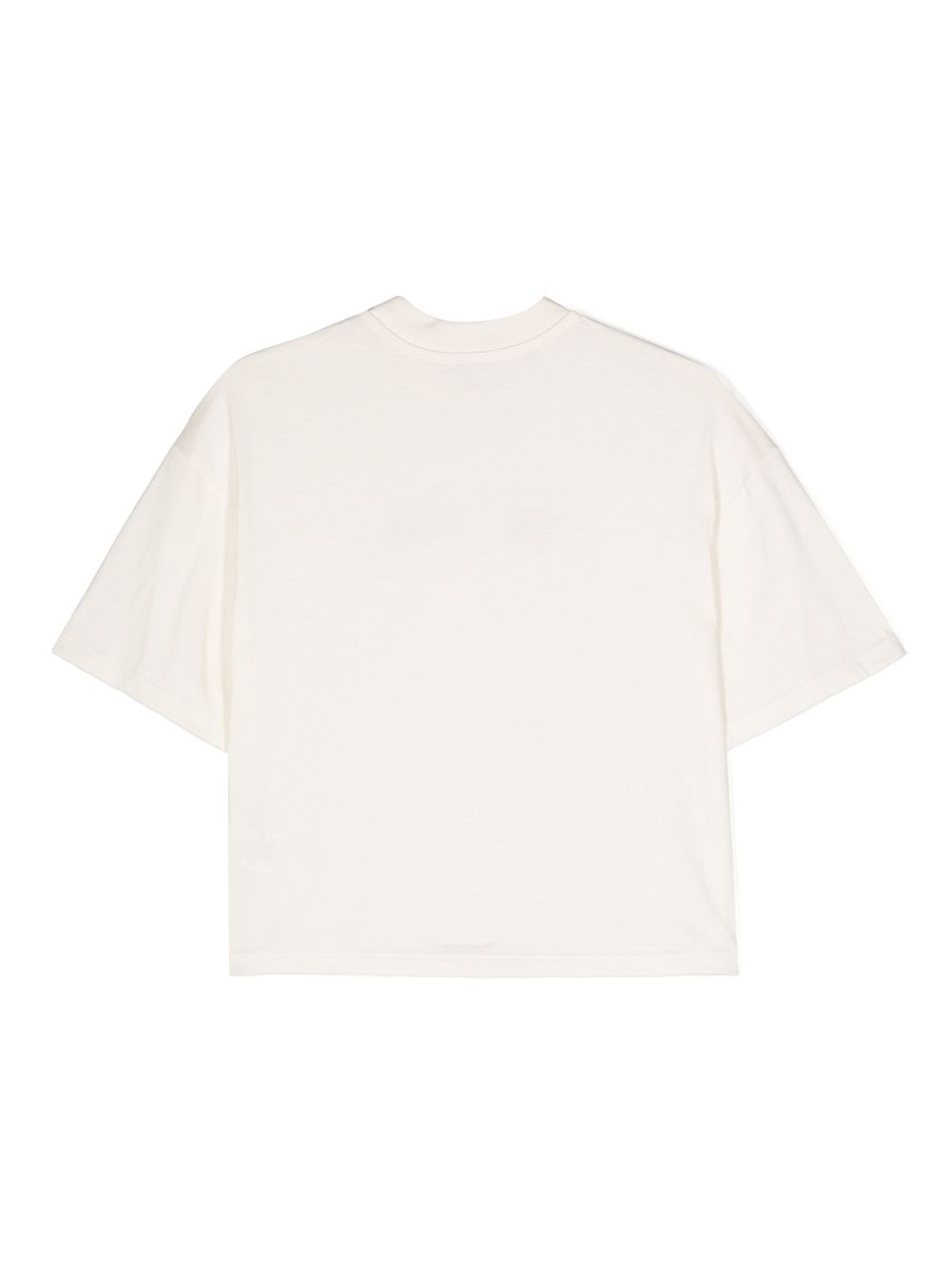 Pinko Kids logo-embroidered cotton T-shirt - Beige