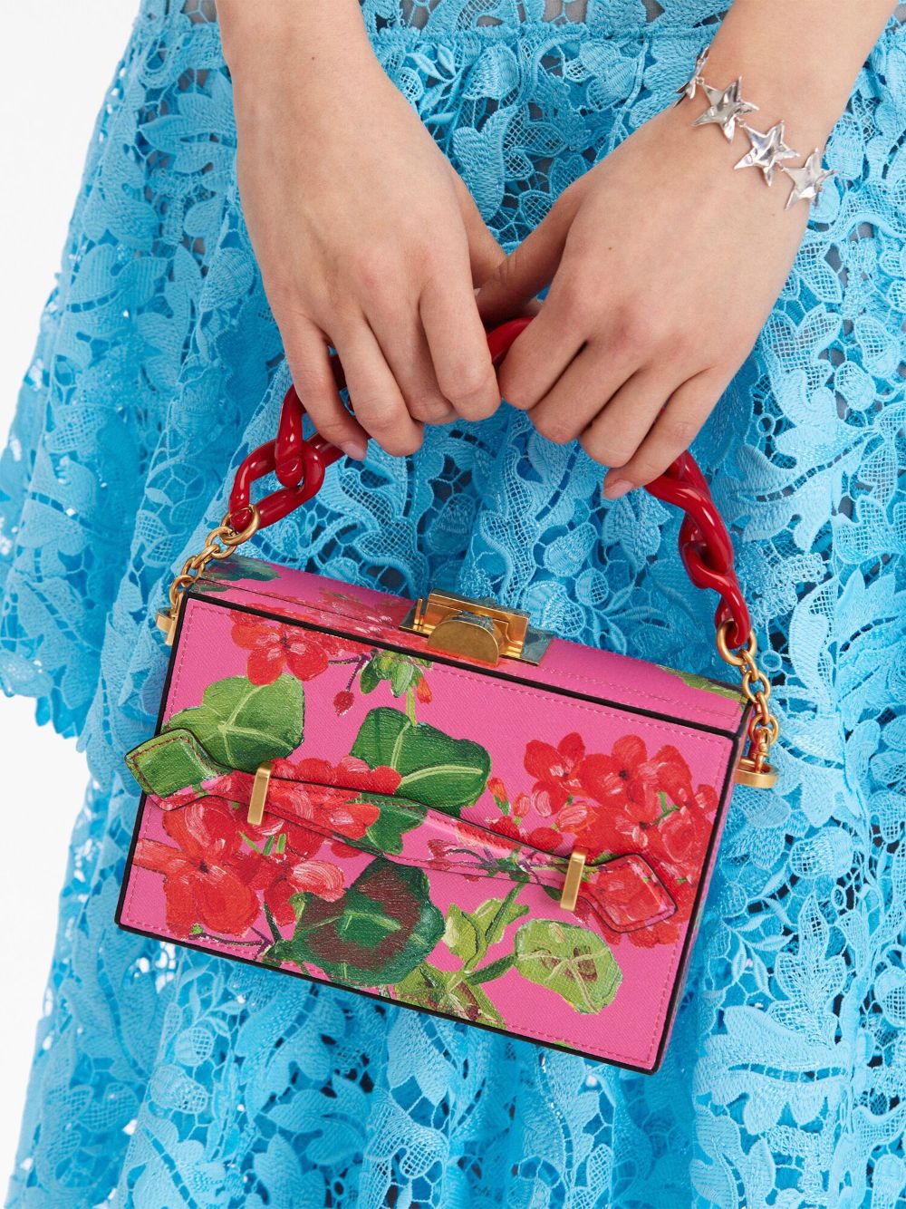 Oscar de la Renta Alibi clutch met print - Roze