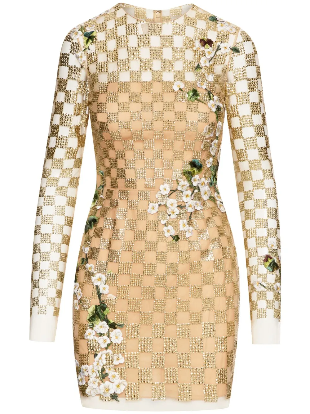 Oscar de la Renta フローラル ミニドレス - ニュートラル Oscar de la Renta フローラル ミニドレス - ニュートラル