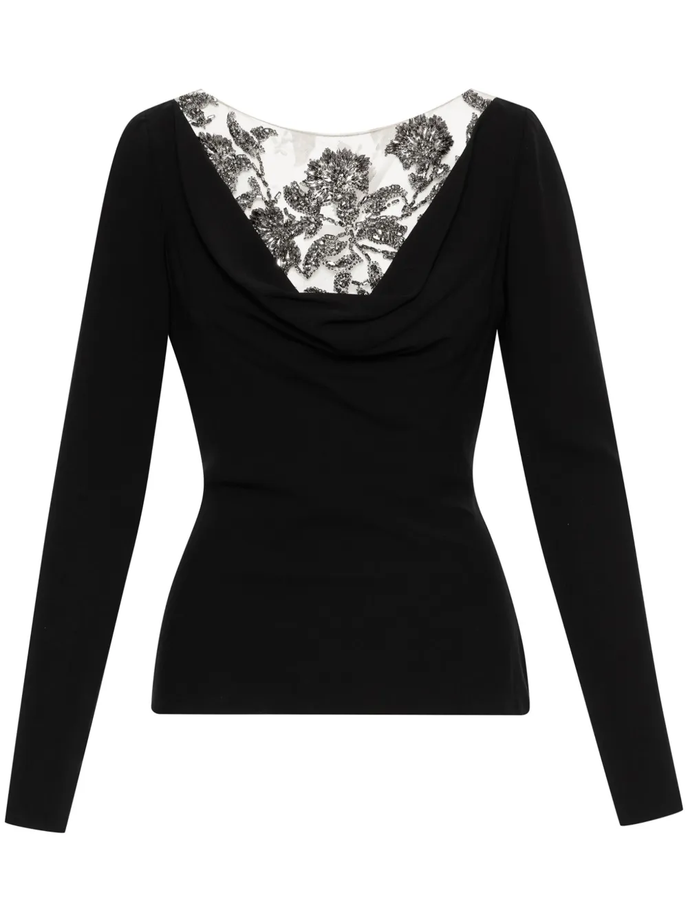 Oscar de la Renta Blusa con decorazione - Nero