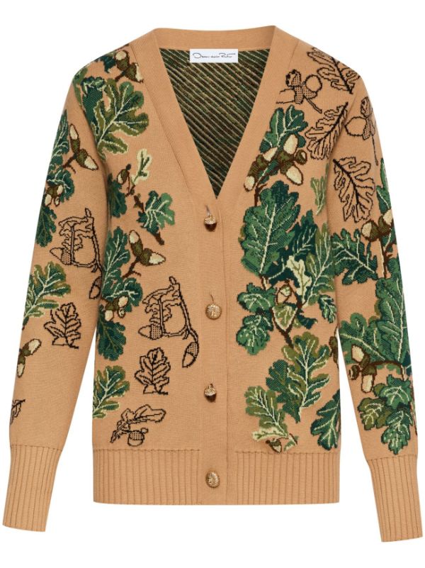 Oscar De La Renta Acorn Jacquard Cardigan - Farfetch