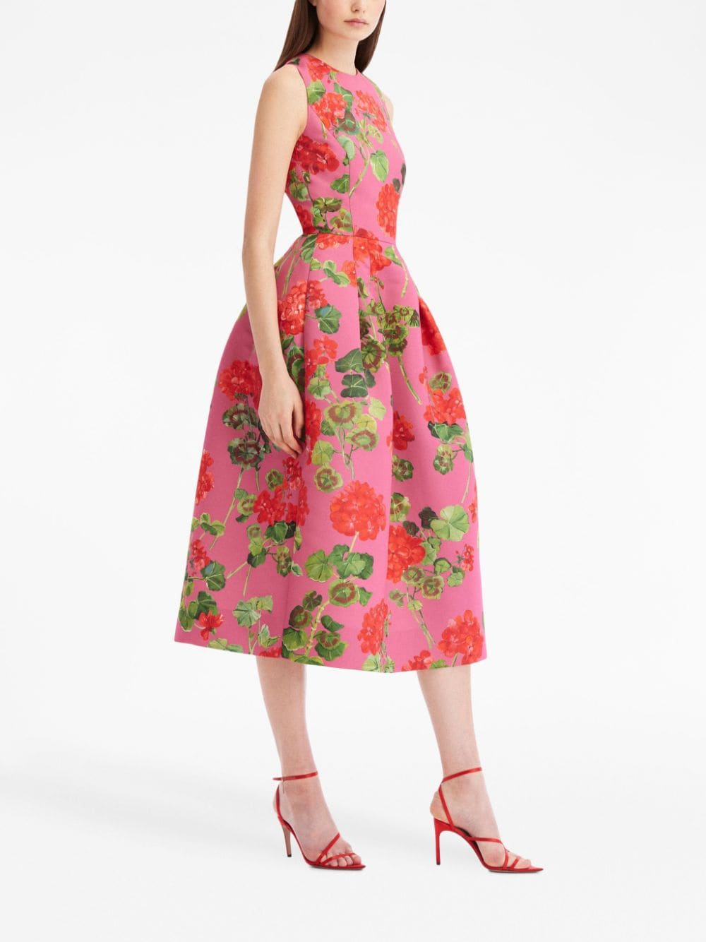 Oscar de la Renta Jurk met bloemenprint - Roze