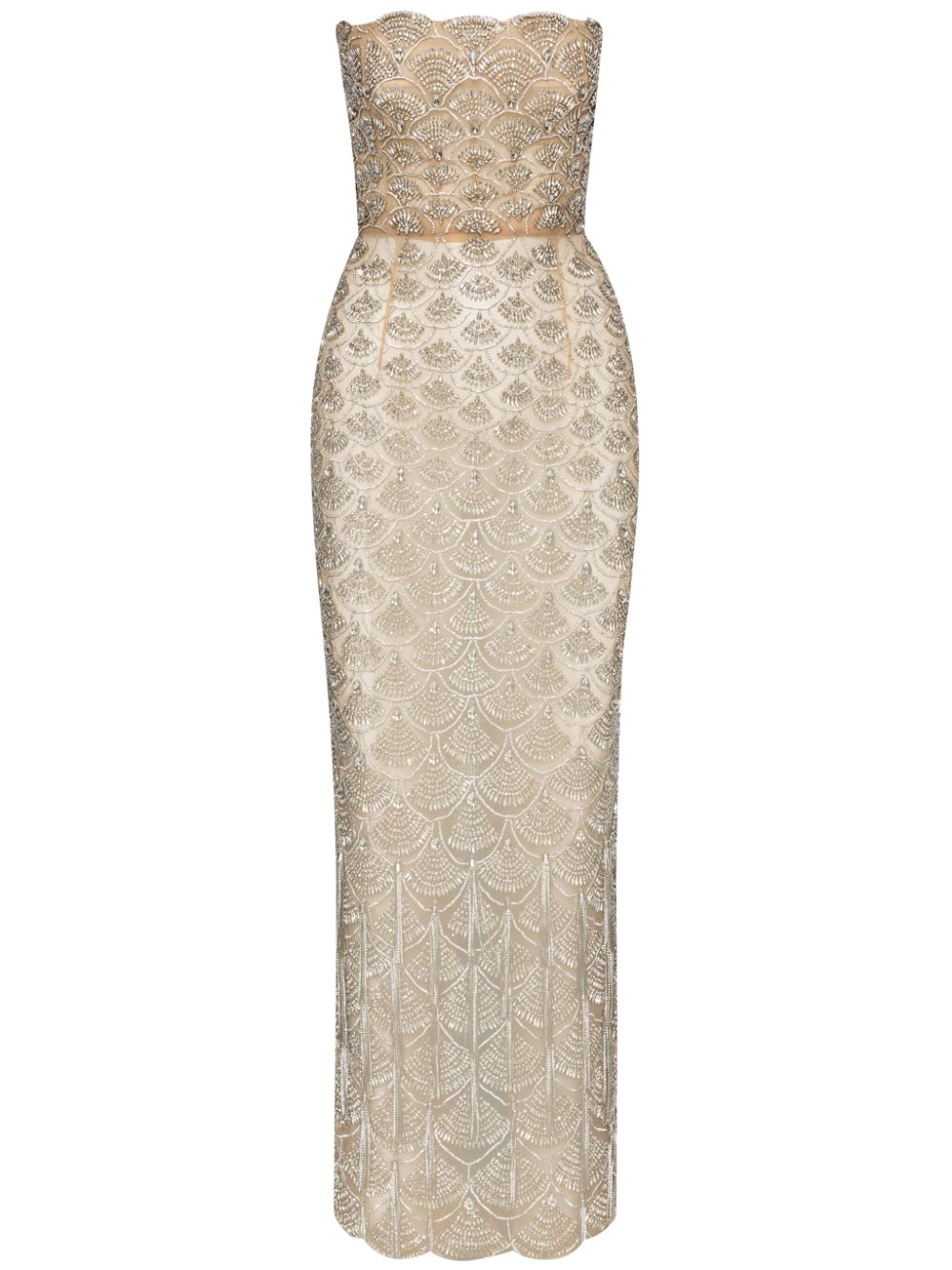 Oscar De La Renta Crystal-embellished Strapless Gown