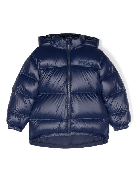 Versace Kids logo-embroidered padded jacket