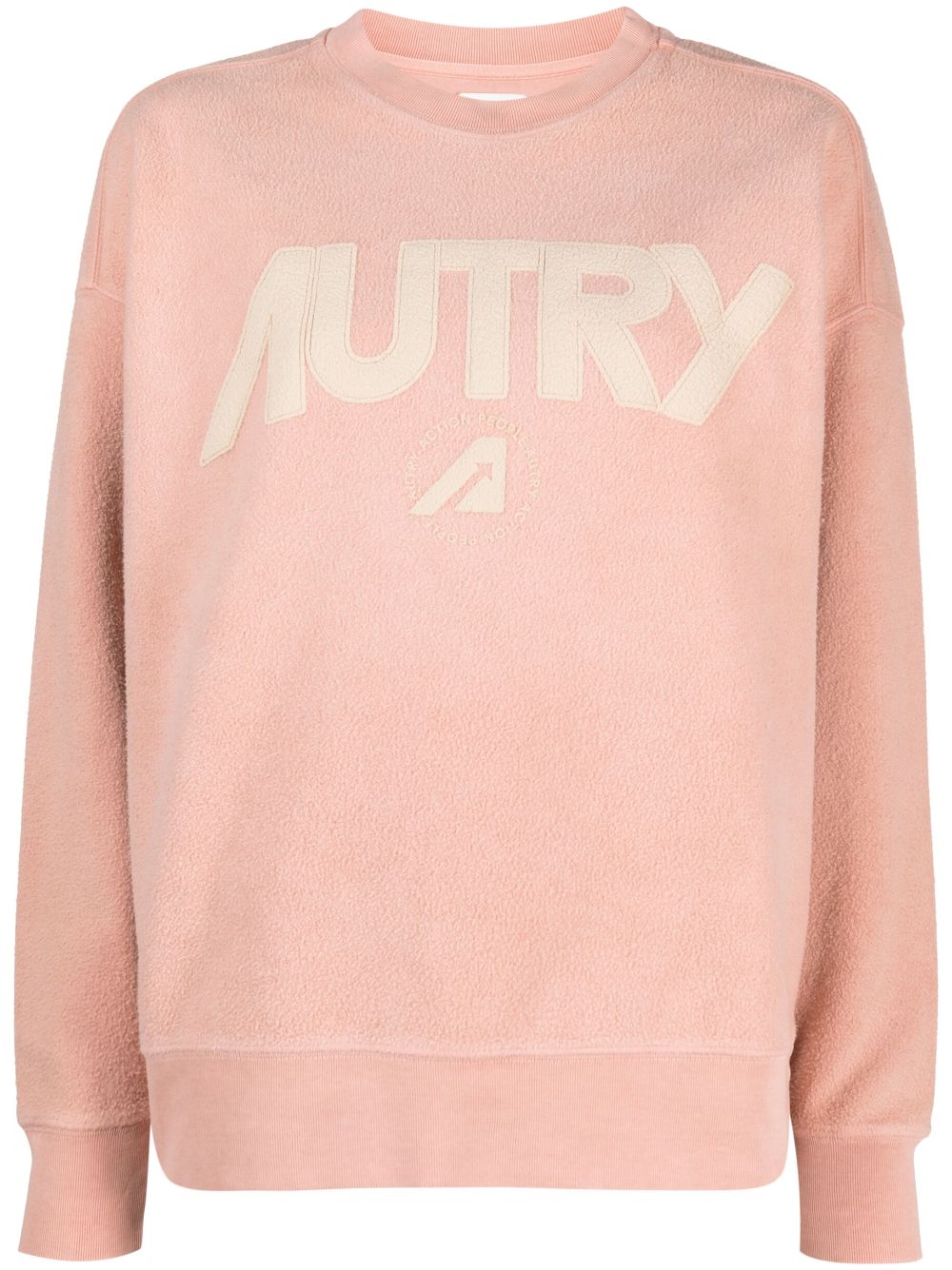 Shop Autry Logo-print Crew-neck Sweatshirt In Pink
