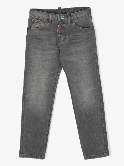DSQUARED2 KIDS logo-patch slim-cut jeans