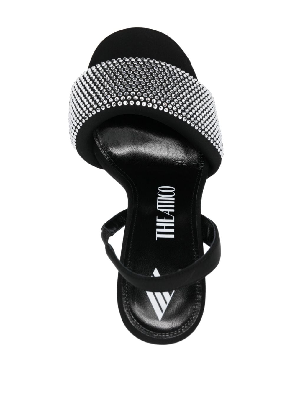 Shop Attico Rem 105mm Crystal-embellished Sandals In Black
