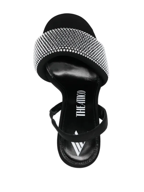 The Attico Rem 105mm crystal-embellished Sandals | Black