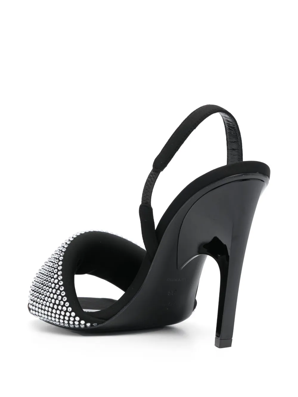 Attico Rem 105mm Crystal-embellished Sandals In Black