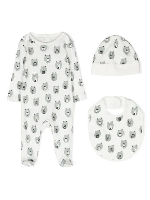 Stella McCartney Kids bear-motif cotton babygrow set