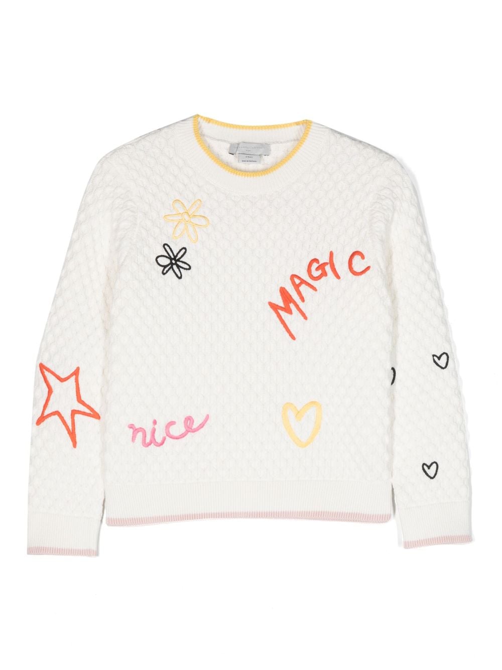 Stella McCartney Kids embroidered-detail knitted top - White